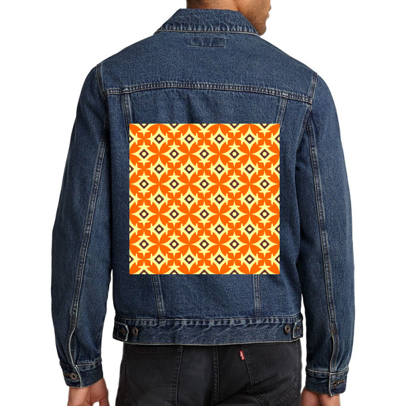 Batik Flower Art Pattern Men Denim Jacket | Artistshot