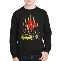 Happy Hanukkah Octopus Menorah Gift T  Shirt Happy Hanukkah Octopus Me Youth Sweatshirt | Artistshot