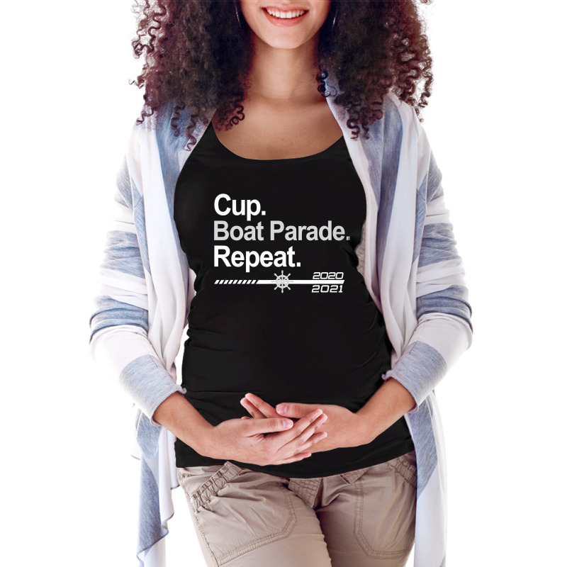 Cup Boat Parade Repeat Funny Hockey Fans Boating T Shirt Maternity Scoop Neck T-shirt by MleczynskiShae | Artistshot