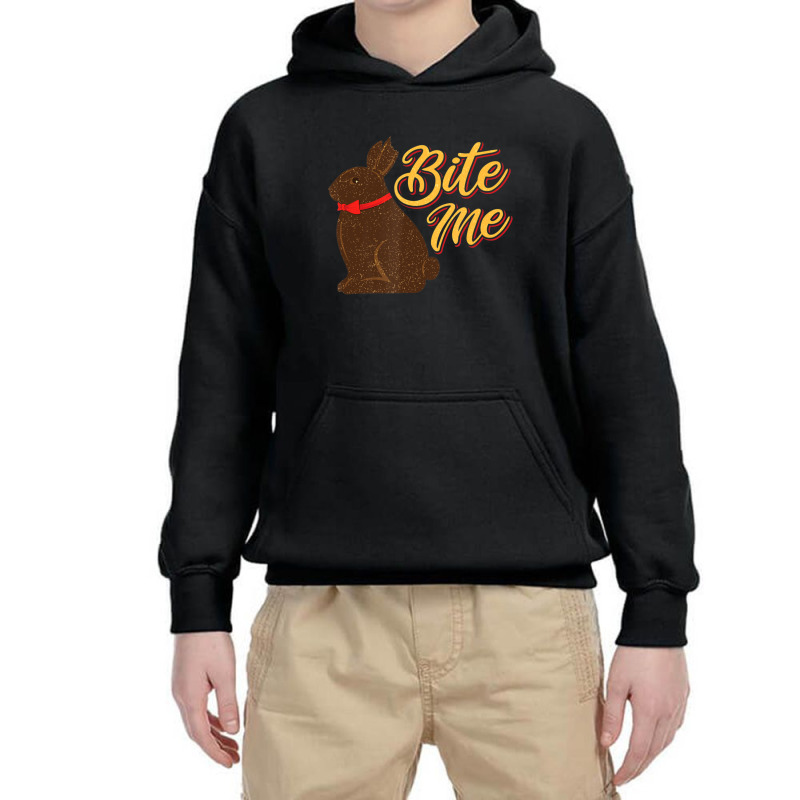 Bite Me Chocolate Bunny Missing Part Ear Youth Hoodie by Coble Spellman | Artistshot