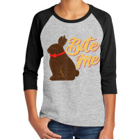 Bite Me Chocolate Bunny Missing Part Ear Youth 3/4 Sleeve | Artistshot