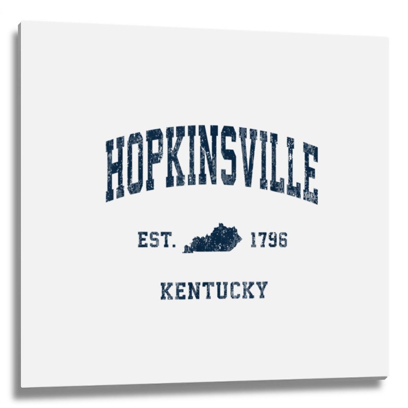 Hopkinsville Kentucky Ky Vintage Athletic Navy Sports Design T Shirt Metal Print Square | Artistshot