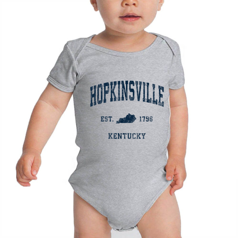 Hopkinsville Kentucky Ky Vintage Athletic Navy Sports Design T Shirt Baby Bodysuit | Artistshot