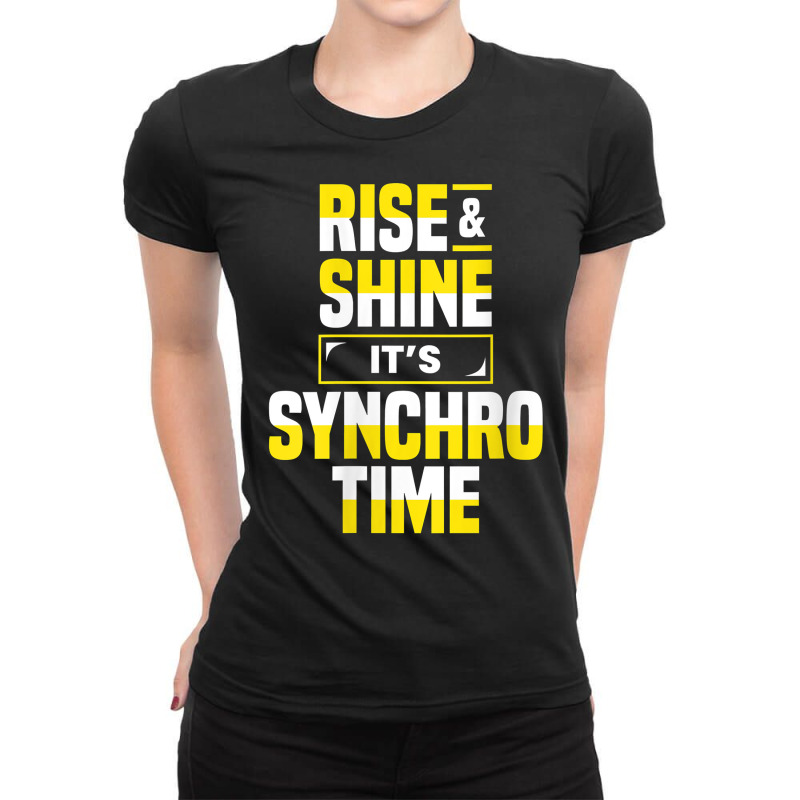 Womens Synchro Time Synchronized Swimming Artistic Swimmer Apparel V N Ladies Fitted T-Shirt by sadukakehy | Artistshot