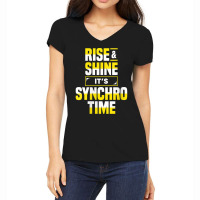 Womens Synchro Time Synchronized Swimming Artistic Swimmer Apparel V N Women's V-neck T-shirt | Artistshot