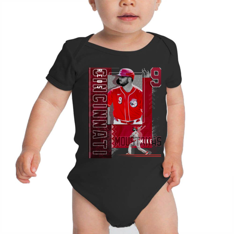 Mike Moustakas  Baseball Paper Poster Reds 2 Baby Bodysuit | Artistshot