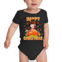 Turkey Biden Pilgrim Thanksgiving Merry Christmas Anti Biden T Shir Baby Bodysuit | Artistshot