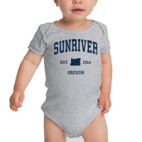 Sunriver Oregon Or Vintage Athletic Navy Sports Design T Shirt Baby Bodysuit | Artistshot