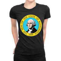 Washington State Flag Ladies Fitted T-shirt | Artistshot