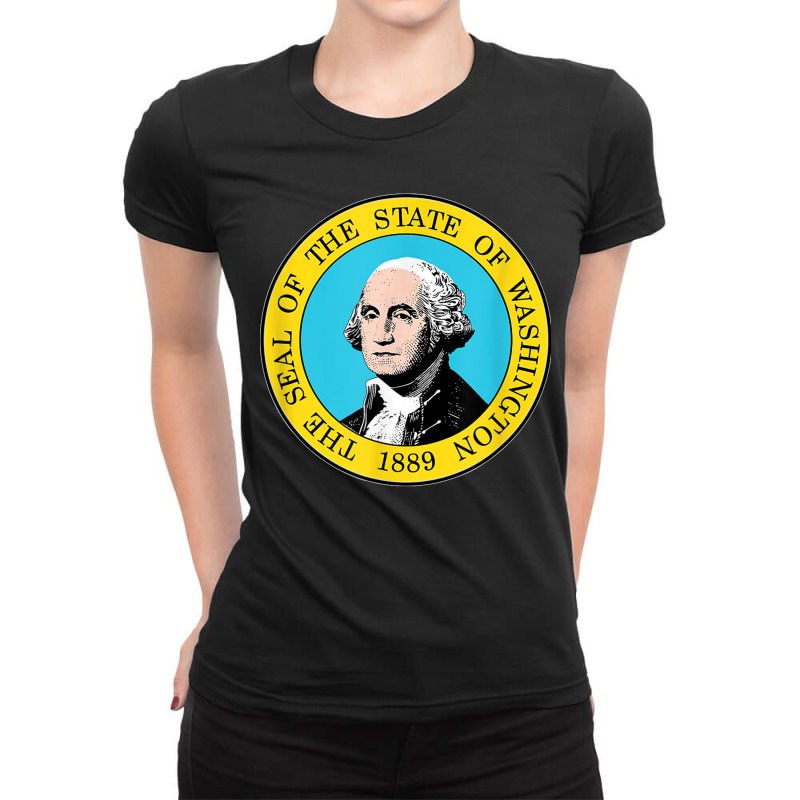 Washington State Flag Ladies Fitted T-Shirt by URVIBUPADHYAY | Artistshot