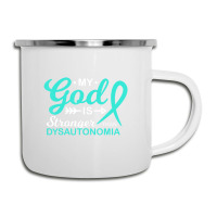 My God Is Stronger Than Dysautonomia Awareness Warrior Camper Cup | Artistshot