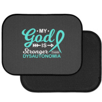 My God Is Stronger Than Dysautonomia Awareness Warrior Rear Car Mat | Artistshot