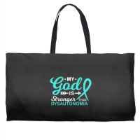 My God Is Stronger Than Dysautonomia Awareness Warrior Weekender Totes | Artistshot