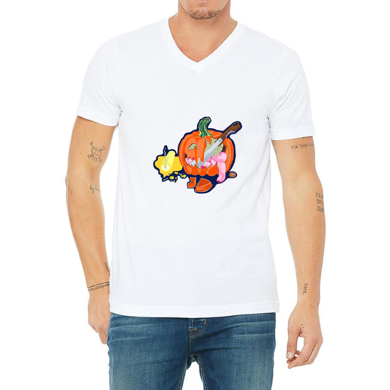 Pumpkin Gutz V-neck Tee | Artistshot