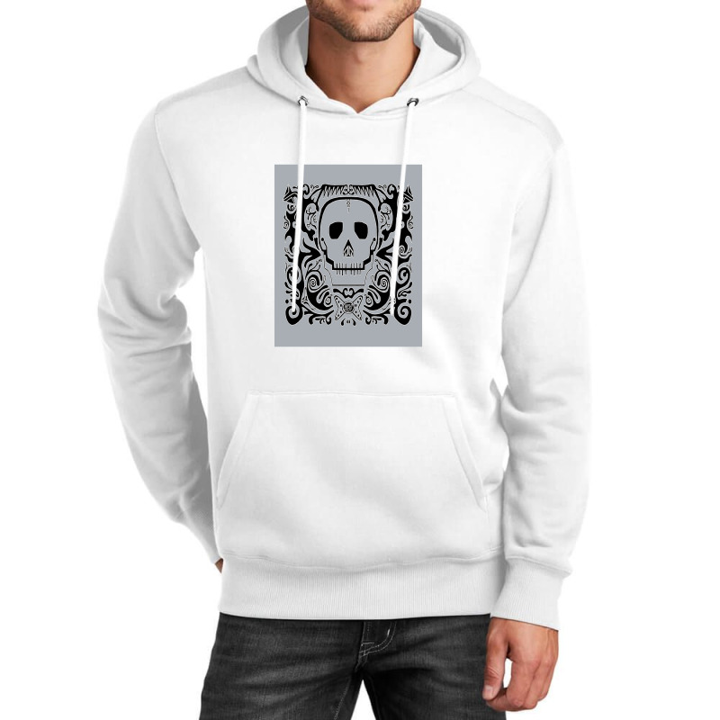 Skull Stencil Cool Grey Unisex Hoodie | Artistshot