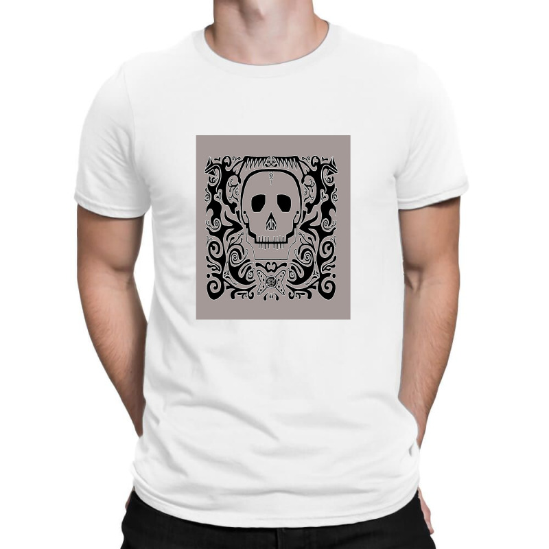 Skull Stencil Warm Grey T-shirt | Artistshot