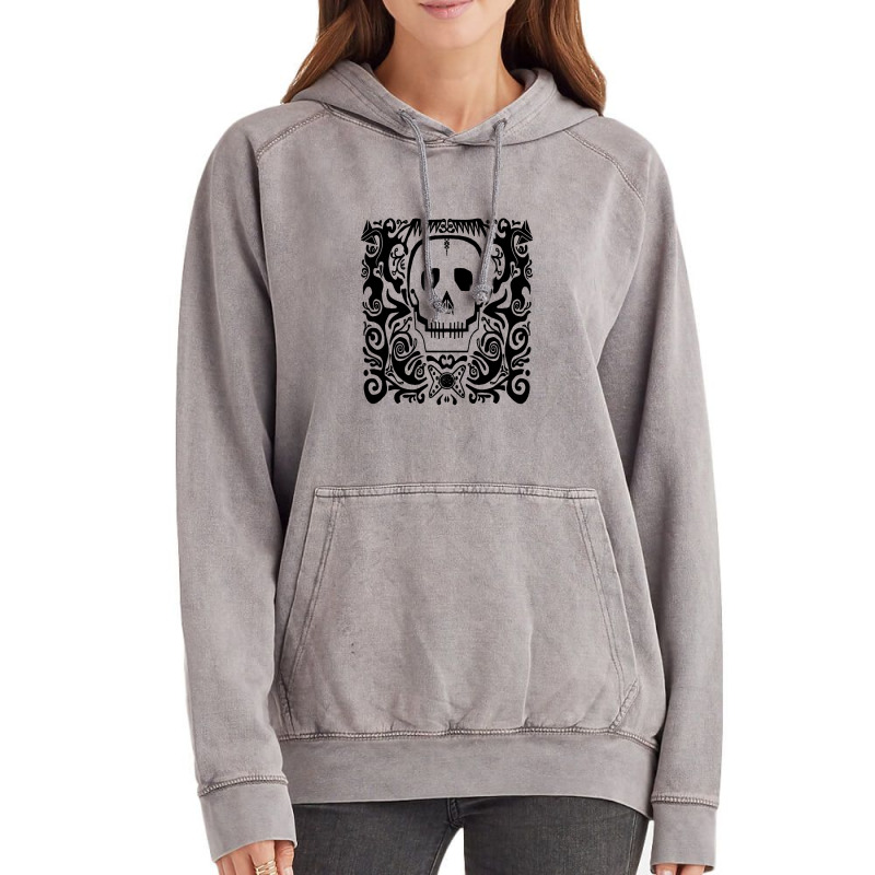 Skull Stencil White Throw Vintage Hoodie | Artistshot