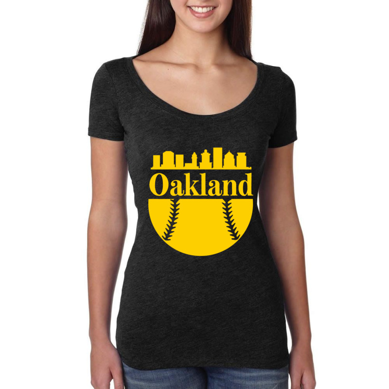 Oakland Baseball Women's Triblend Scoop T-shirt by Kanjolen689 | Artistshot