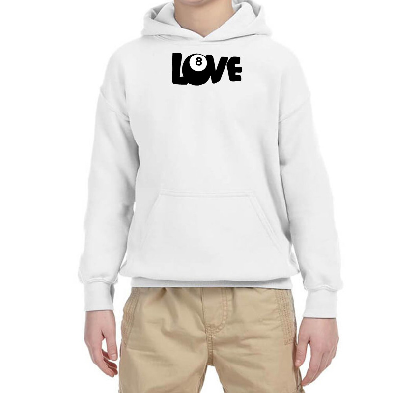 Love 8 (eight) Ball Pool Funny Billiards Youth Hoodie | Artistshot