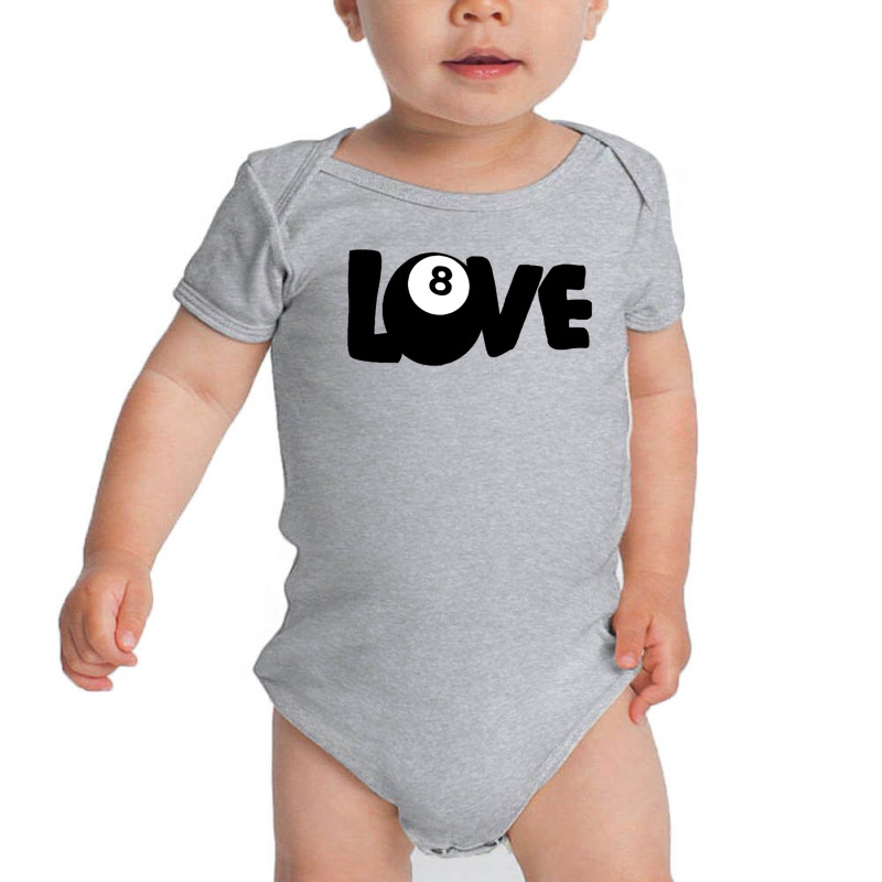 Love 8 (eight) Ball Pool Funny Billiards Baby Bodysuit | Artistshot