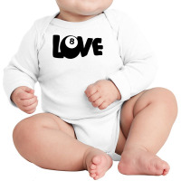 Love 8 (eight) Ball Pool Funny Billiards Long Sleeve Baby Bodysuit | Artistshot