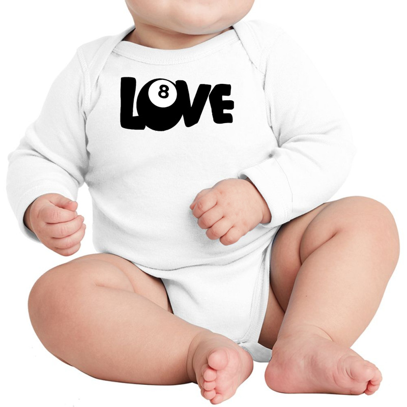 Love 8 (eight) Ball Pool Funny Billiards Long Sleeve Baby Bodysuit | Artistshot