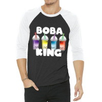 Boba King Tea Tapioca Boba Ball Drink Lover 3/4 Sleeve Shirt | Artistshot