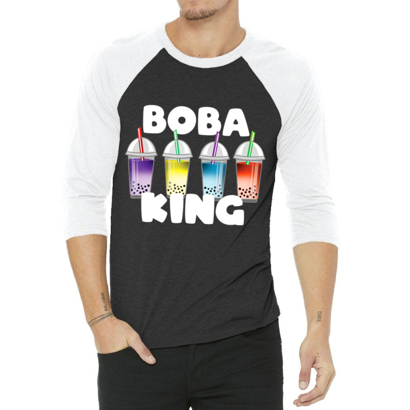 Boba King Tea Tapioca Boba Ball Drink Lover 3/4 Sleeve Shirt by Coble Spellman | Artistshot