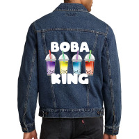 Boba King Tea Tapioca Boba Ball Drink Lover Men Denim Jacket | Artistshot