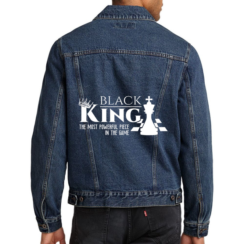 Black King The Most Powerful Piece In The Game History Men Denim Jacket by laughingtuy | Artistshot