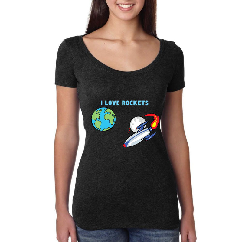 I Love Rockets (by 6 Year Old Aidan) Women's Triblend Scoop T-shirt by Mata Gibson | Artistshot