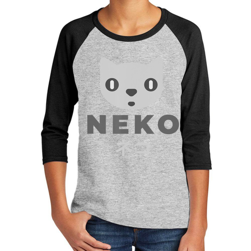 Neko Kitten Cat Anime Katakana Modern Japanese Designer Youth 3/4 Sleeve by cm-arts | Artistshot