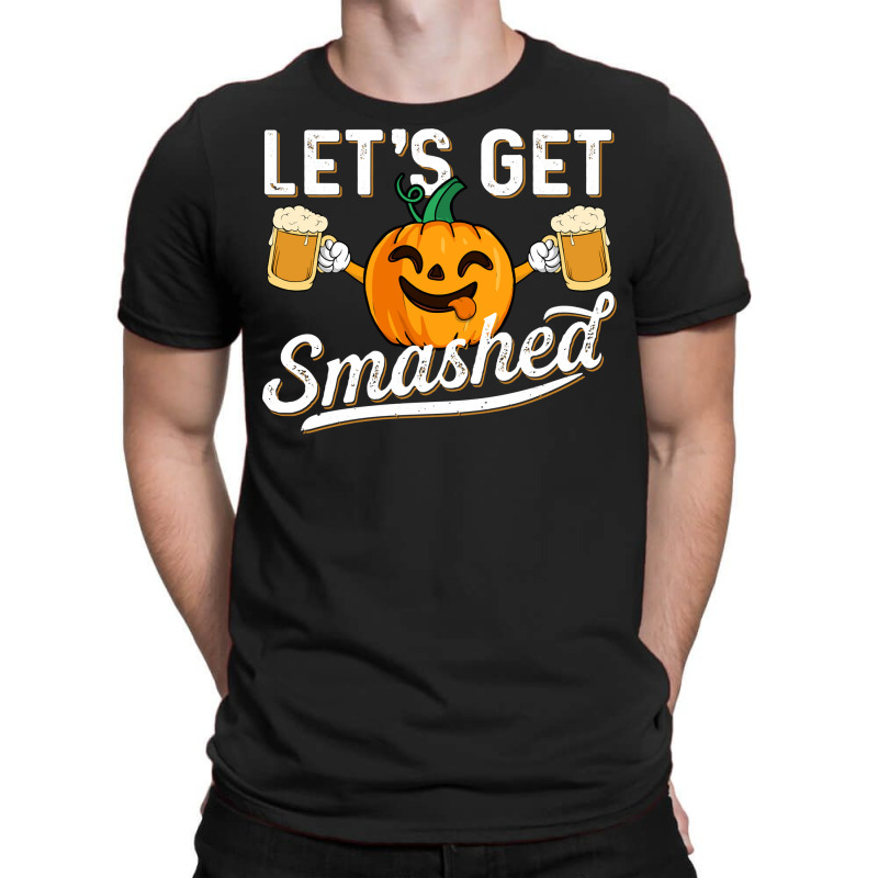 Drinking Pumpkin Lets Get Smashed Beer Lover Halloween Funny Long Slee T-Shirt by cipaehuwogi1 | Artistshot