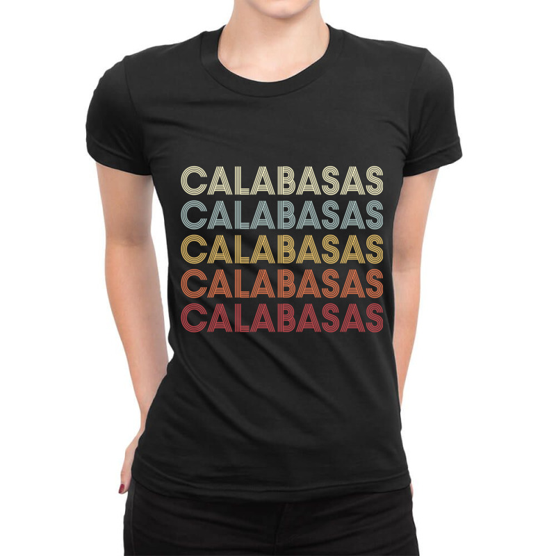 Calabasas California Calabasas Ca Retro Vintage Text Long Sleeve T Shi Ladies Fitted T-Shirt by cm-arts | Artistshot