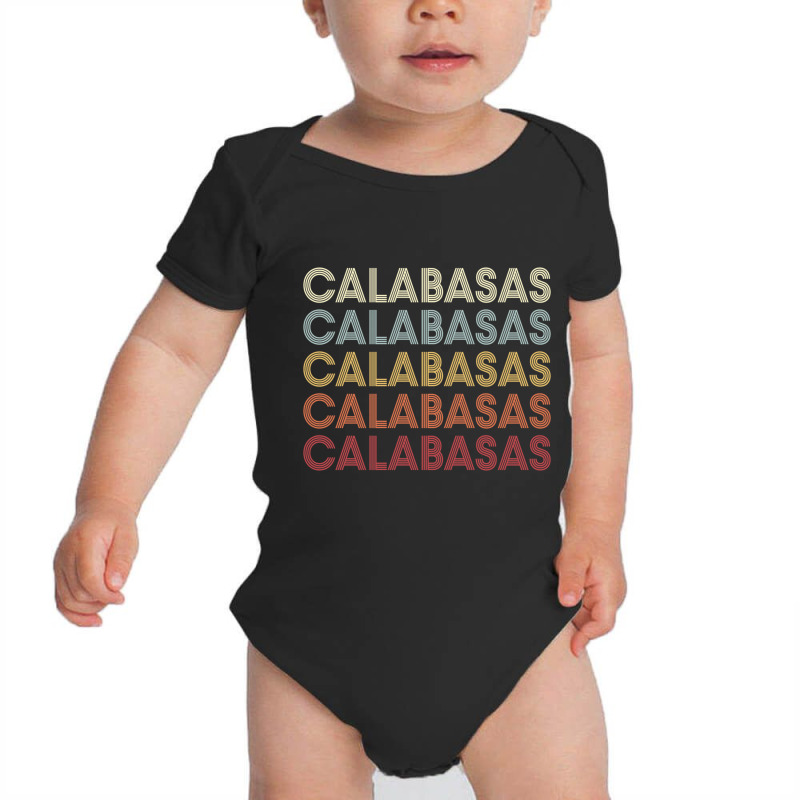 Calabasas California Calabasas Ca Retro Vintage Text Long Sleeve T Shi Baby Bodysuit by cm-arts | Artistshot