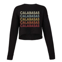 Calabasas California Calabasas Ca Retro Vintage Text Long Sleeve T Shi Cropped Sweater | Artistshot