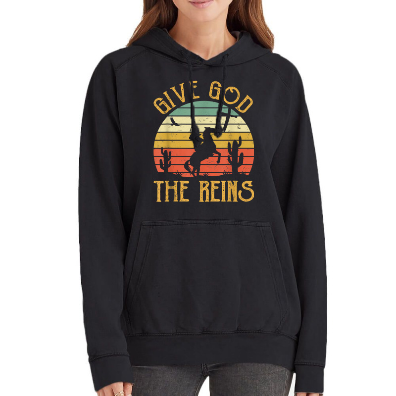 Give God The Reins Shirt Funny Cowboy Riding Horse Christian T Shirt Vintage Hoodie | Artistshot