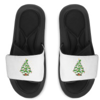 Funny Peacock Bird Lover Xmas Gift Peacock Christmas Tree Slide Sandal | Artistshot