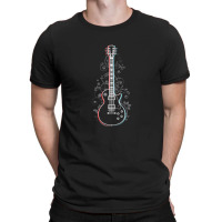 Lp Style Electric Guitar 3d Outline Flowering Vines T-shirt | Artistshot