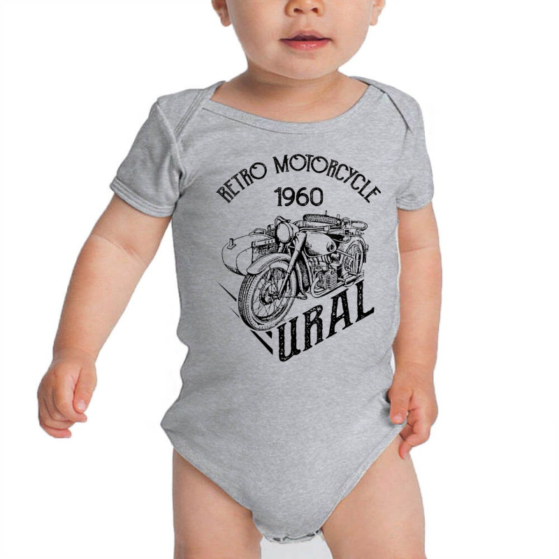 Womens Retro Motorcyle 1960 Ural Vintage Sidecar Motorbike V Neck T Sh Baby Bodysuit by vacheu | Artistshot