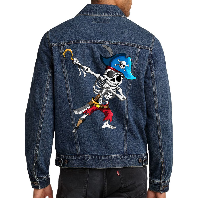 Dabbing Pirates Skeleton Eye Flap Pirate Ship Halloween T Shirt Men Denim Jacket | Artistshot