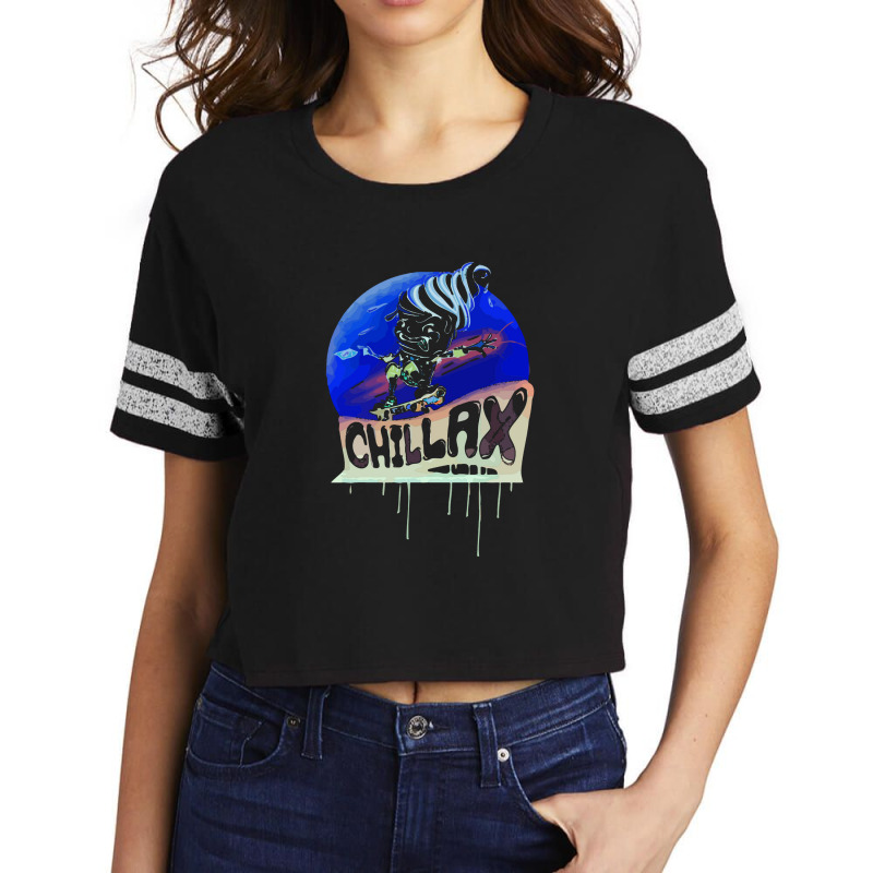 Chillax Skateboarding Summer Soft Serve Ice Cream Cone Scorecard Crop Tee by danukembar | Artistshot