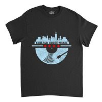 Chicago House Music Vintage Vinyl Dj Raver Flag Skyline Classic T-shirt | Artistshot