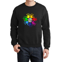 Awareness Sign Language Hand Puzzle Support Crewneck Sweatshirt | Artistshot