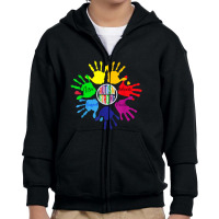 Awareness Sign Language Hand Puzzle Support Youth Zipper Hoodie | Artistshot