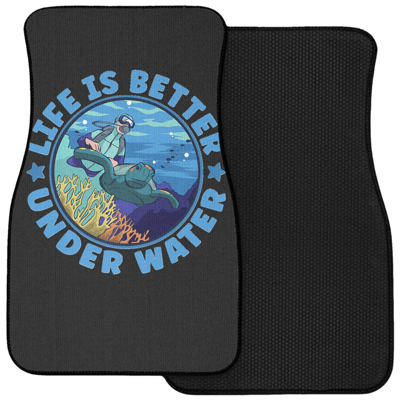 Life Is Better Under Water Marine Biology Scuba Diver Premium T Front Car Mat | Artistshot