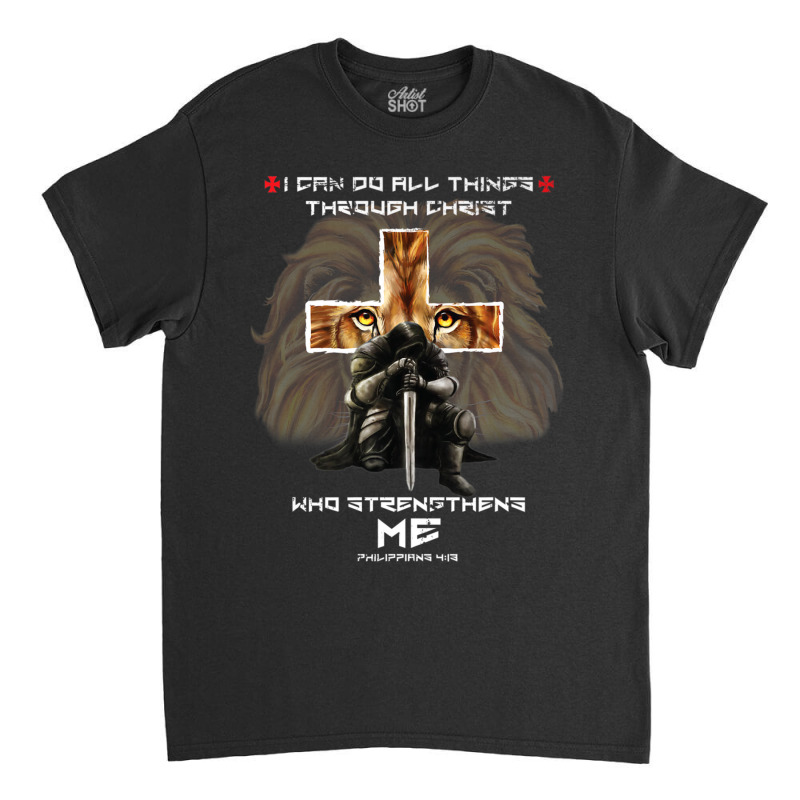 Lion Of Judah On Back Christian Verse Men Dad Classic T-shirt | Artistshot