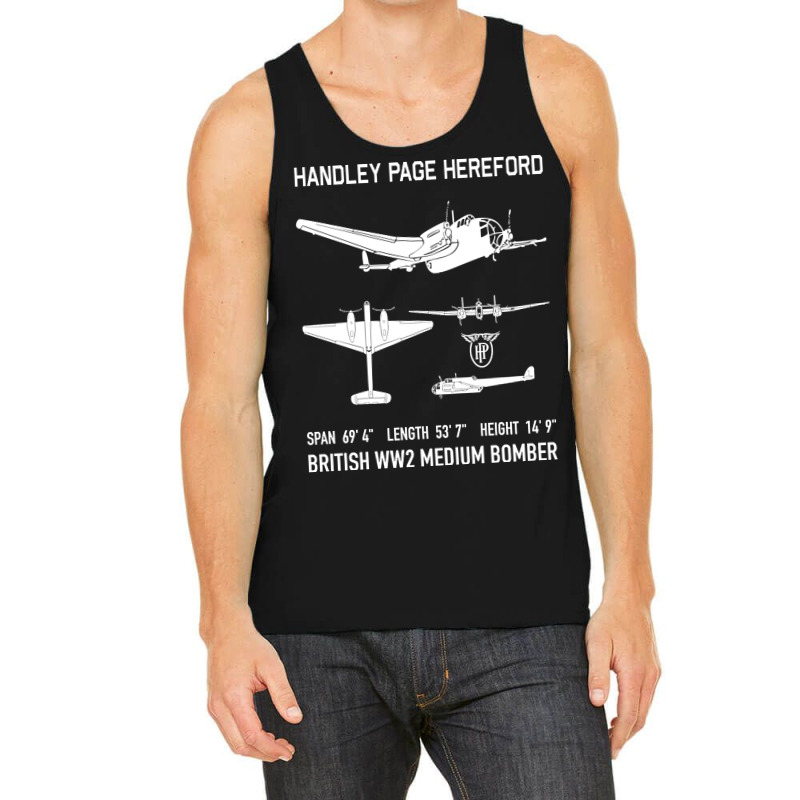 Handley Page Hereford Bomber British Ww2 Plane Cutout Silhouettes Gift Tank Top by Kanmosrin52 | Artistshot