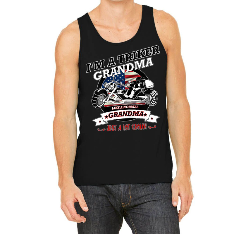 Womens Triker Grandma With A Trike And Usa Flag Tank Top by URVIBUPADHYAY | Artistshot