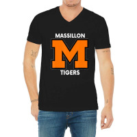 Massillon M Sports, Football, Baseball, Basketball. Tigers V-neck Tee | Artistshot